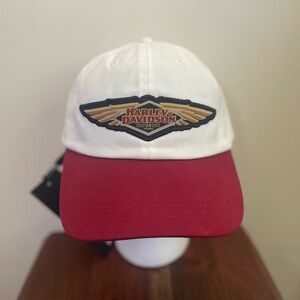 Harley Davidson Graphic Logo 120th Anniversary Baseball Cap Hat Adjustable White